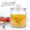 1 Gallon Glass Cookie Jar - Large Food Storage Container with Airtight Lid - Keep Fresh Flour, Chewy Pet Treats, Candy, Dried Foods, Detergent Pods for Your Kitchen or Laundry Room- Pack of 2 view 2