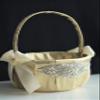 Flower Girl Basket Gold Ring Pillow Wedding Basket Ring Bearer Pillow Ivory Gold Wedding Ceremony Flower Basket, Flower Girl Baskets (White, 1 Basket) view 3
