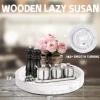 12 Inch Rustic Farmhouse Wood Lazy Susan Turntable for Table, Tomoaza White Herringbone Decorative Turntable Tray, Dining Table Centerpiece and Cabinet Organizer view 2