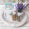 12 Inch Rustic Farmhouse Wood Lazy Susan Turntable for Table, Tomoaza White Herringbone Decorative Turntable Tray, Dining Table Centerpiece and Cabinet Organizer view 3