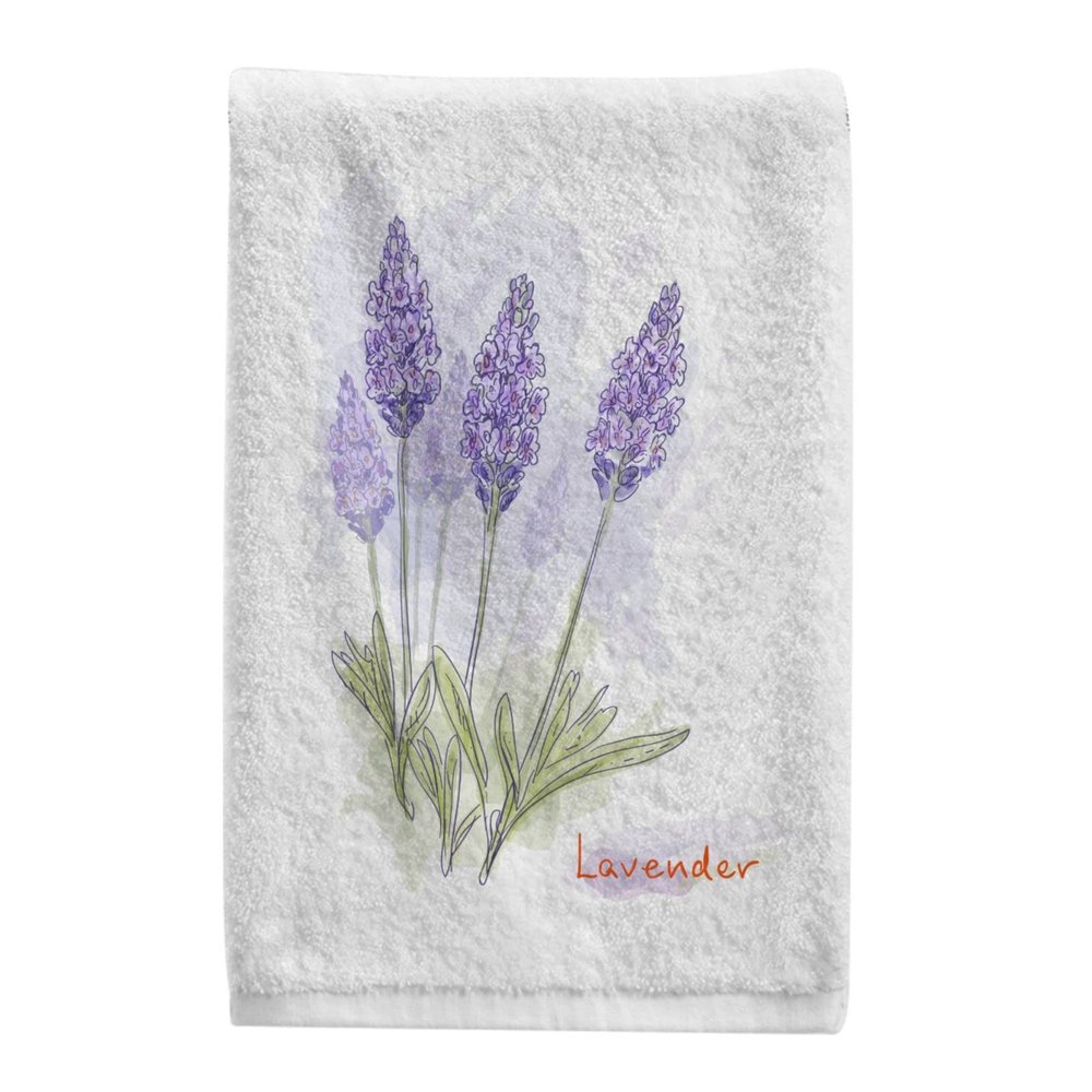 ALAZA Lavender Hand Towel Purple Decorative Towels for Bathroom Towels Luxury Absorbent 16x30 Inch