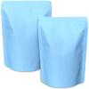 Chamigon 100 Pack Matte Blue Mylar Stand Up Bags - 5.5x7.8 Inches Smell Proof Resealable Zipper Pouch, Sealable Foil Packaging Food Storage Bag - Matte Light Blue view 1