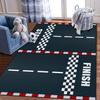 Kids Play Area Rugs Start and Finish line Racing Track Marking Car or Karting Road Race 3D Carpet Extra Large Rug Kids' Bedroom Playroom Nursery Dcor for Boys Girls, Learning & Playing 5x8 ft view 1