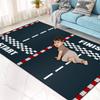 Kids Play Area Rugs Start and Finish line Racing Track Marking Car or Karting Road Race 3D Carpet Extra Large Rug Kids' Bedroom Playroom Nursery Dcor for Boys Girls, Learning & Playing 5x8 ft view 2