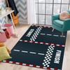 Kids Play Area Rugs Start and Finish line Racing Track Marking Car or Karting Road Race 3D Carpet Extra Large Rug Kids' Bedroom Playroom Nursery Dcor for Boys Girls, Learning & Playing 5x8 ft view 3