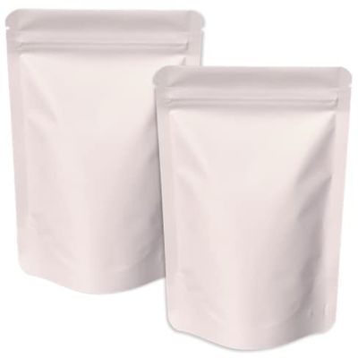 Chamigon 100 Pack Matte Pink Stand Up Bags - 5.5x7.8 Inches Smell Proof Resealable Zipper Pouch, Sealable Foil Packaging Bag for Food Storage - Matte Light Pink