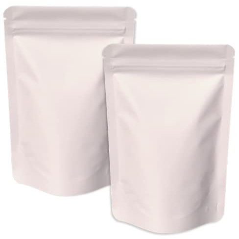 Chamigon 100 Pack Matte Pink Stand Up Bags - 5.5x7.8 Inches Smell Proof Resealable Zipper Pouch, Sealable Foil Packaging Bag for Food Storage - Matte Light Pink