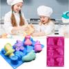 2 Pack Baby Shower Themed Silicone Soap Mold, 3D Baby Carriages Bottle Little Feet Bear fondant Mold Cake Decorating Tools for Chocolate, Soap, Sugar Craft, Candy, Cupcake Topper, Polymer Clay view 3