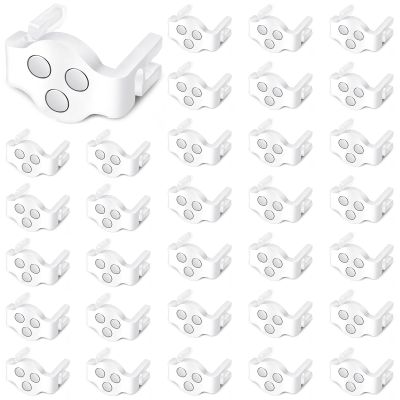 100 Pieces C9 Magnetic Christmas Light Clips Magnet Christmas Socket Clips Hooks for Sockets Roof Gutters Outside Patio Holiday Lighting (White)