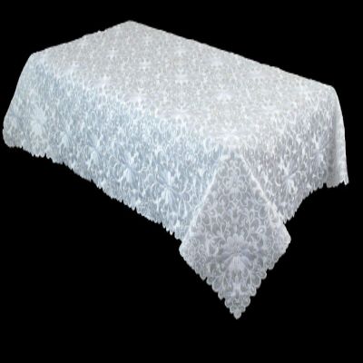 54x72 White Rectangle Embroidery Napkins Wedding Ceremony Bridal Shower Tablecloth