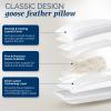 downluxe Goose Feather and Down Pillows - 2 Pack Gusseted Hotel Collection Feather Pillows Set of 2 for Back, Stomach or Side Sleepers, Queen Size (18"x26"x2") view 2