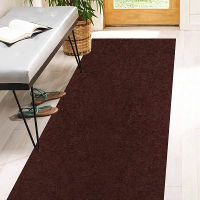 2' x 11' Runner Rugs with Rubber Backing, Indoor Outdoor Utility Carpet Runner Rugs, Chocolate Brown, Can Be Used as Aisle for The RV and Boat, Laundry Room and Balcony