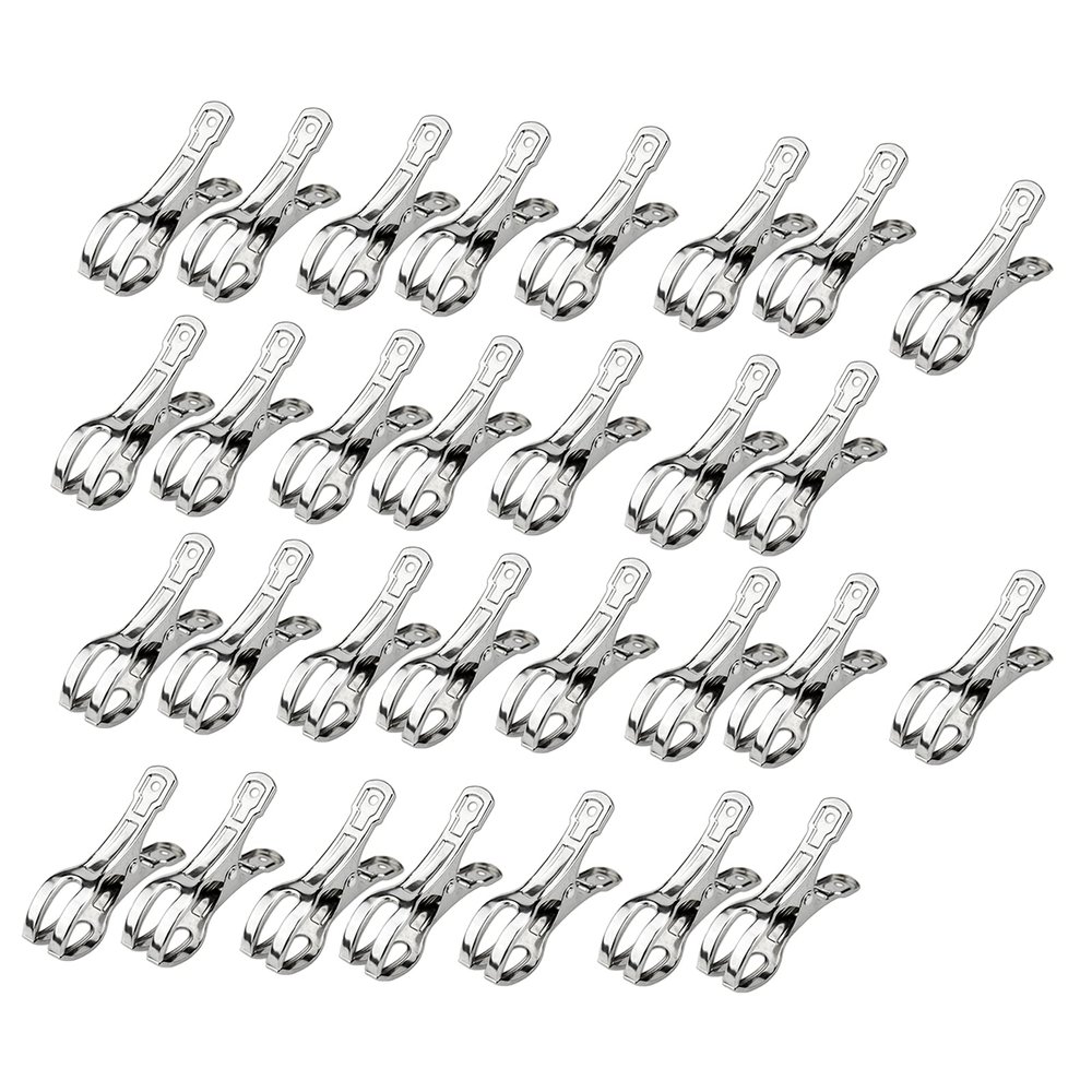 Beach Towel Clips Clamps Stainless Steel, Large Heavy Duty Quilt Clothespins Peg Clamps, Windproof Clips Clothes Pin Hanger for Laundry, Kitchen, Bathroom, Garden, School, Hospital, Outdoor 30PCS
