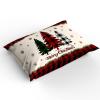 3 Piece Comforter Cover Set Full, Merry Christmas Plaid Xmas Tree and Snowflakes Red Lattice Border Duvet Cover Set Soft Bedding Set for Kids Teens Children Adults (1 Duvet Cover and 2 Pillowcases) view 2