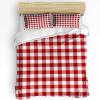 3 Piece Comforter Cover Set California King, Christmas Pastoral Style Red and White Buffalo Plaid Duvet Cover Set Soft Bedding Set for Kids Teens Children Adults (1 Duvet Cover and 2 Pillowcases) view 3