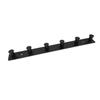 AJLTPA Coat Rack Wall Mounted, Black Coat Hooks Adhesive & Screw in, Stainless Steel Door Hooks for Hanging Hat Towels Clothes, Hook Rail with 6 Round Hangers view 3