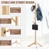 Haddockway Wooden Coat Rack Stand with 8 Hooks New Zealand Pine 3 Adjustable Coat Standing Tree Easy Assembly for Coats, Hats, Scarves and Handbags for Entryway, Hallway, Bedroom, Office view 3
