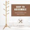 Haddockway Wooden Coat Rack Stand with 8 Hooks New Zealand Pine 3 Adjustable Coat Standing Tree Easy Assembly for Coats, Hats, Scarves and Handbags for Entryway, Hallway, Bedroom, Office view 4