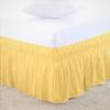Amuze Bedding Easy Fit Elastic Wrap Around Ruffled BedSkirt Recron Drop Length 18 Inches (Yellow,Twin) view 1