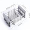Dish Drying Rack for Kitchen Sink Adjustable Sink Drainer Basket Stainless Steel Kitchen Dish Drying Rack Over Sink Storage for Vegetable Tray Drainer-C view 2
