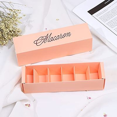 Crysdaralovebi 20pcs White/Pink/Green/Black/red Macaron Box Packaging Drawer Type 20.55.45.3cm (Pink)