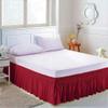 Amuze Bedding Easy Fit Elastic Wrap Around Ruffled BedSkirt Recron Drop Length 18 Inches (Blood Red,Twin XXL) view 2