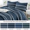 Andency Navy Quilts Queen Size, 3 Pieces Queen Quilt Bedding Set Boho Lightweight Soft Striped Bedspread for All Season (90"x96"), Printed Bohemian Microfiber Reversible Coverlet Comoforter Sets view 4