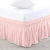 Amuze Bedding Easy Fit Elastic Wrap Around Ruffled BedSkirt Recron Drop Length 18 Inches (Pink,Full XL) view 1