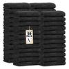 Ample Decor Wash Cloths Pack of 50 12 X 12 Inch 100% Cotton 600 GSM, Soft Absorbent,Machine Washable Face Towels, Oeko Tex Certified Reusable Fingertip Towels for Bathroom, Hotel, Gym, Spa - Black view 1