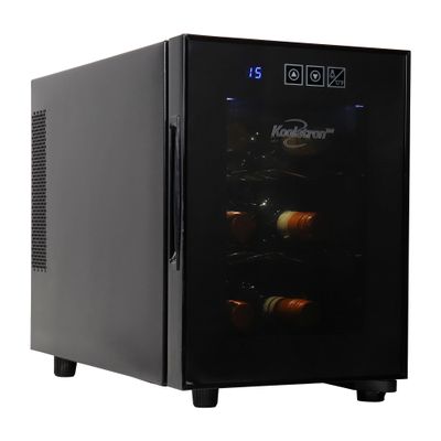 Koolatron 6 Bottle Wine Fridge  Freestanding Wine Cooler with Glass Door, 0.6 cu ft (16 L) Beverage Can Refrigerator, Digital Temperature Control, Ideal for White, Red & Sparkling Wine, Champagne