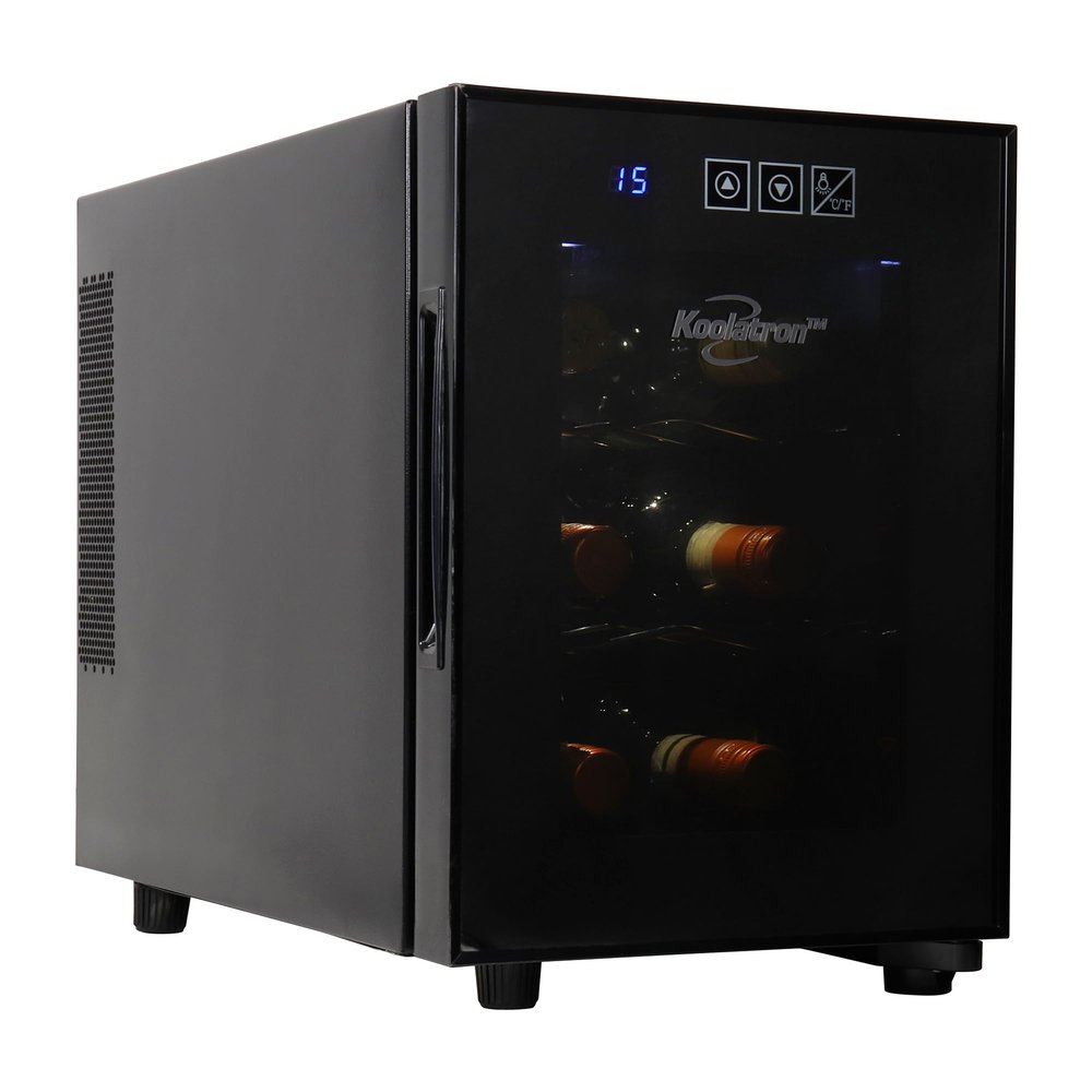 Koolatron 6 Bottle Wine Fridge  Freestanding Wine Cooler with Glass Door, 0.6 cu ft (16 L) Beverage Can Refrigerator, Digital Temperature Control, Ideal for White, Red & Sparkling Wine, Champagne