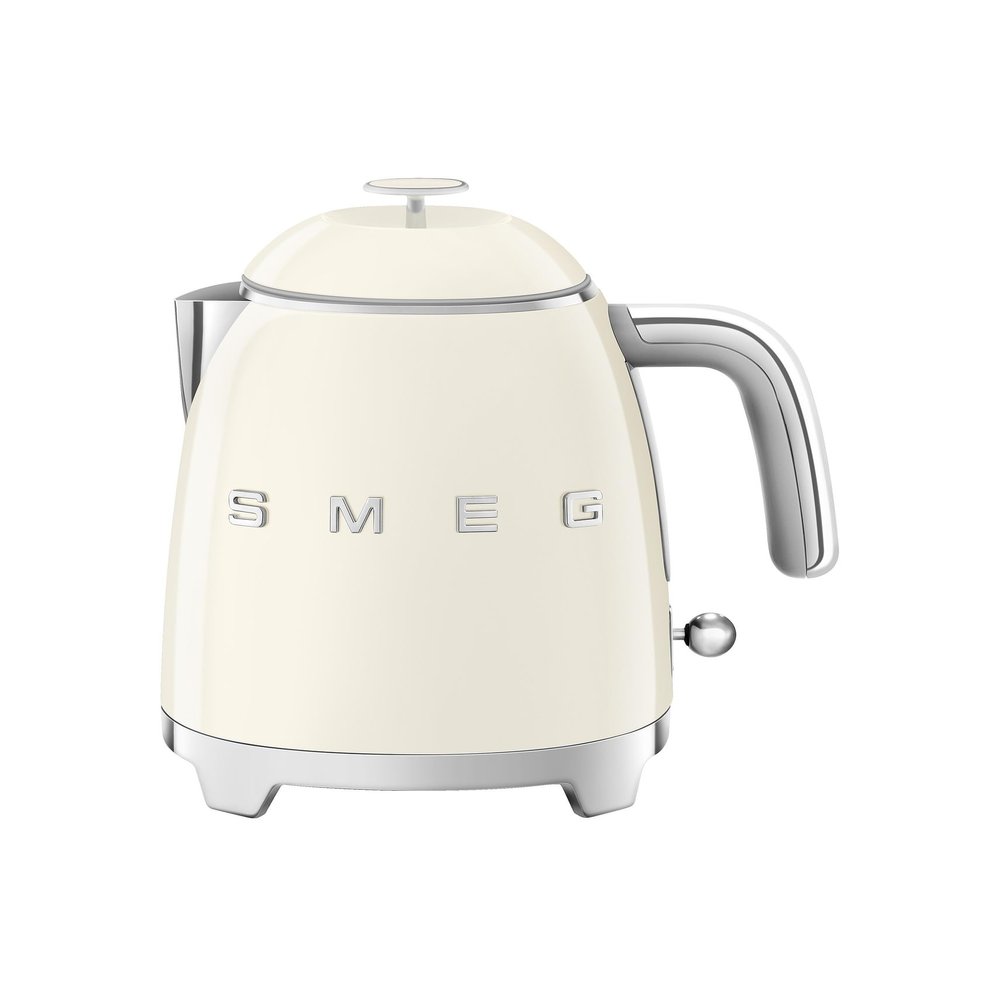 SMEG Mini 50's Retro Style 3 Cup Electric Kettle with Double Wall Anti Slip Base and Water Level Indicator (Cream)