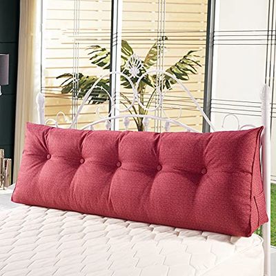 CAMZ Large Triangular Reading Pillow Twin Full Queen King Size, Linen Triangular Wedge Pillow Headboard Backrest Pillow Positioning Support Bolster Pillow for Day Bed & Bunk Lumbar Pad