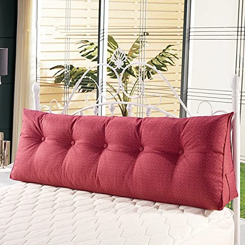 CAMZ Large Triangular Reading Pillow Twin Full Queen King Size, Linen Triangular Wedge Pillow Headboard Backrest Pillow Positioning Support Bolster Pillow for Day Bed & Bunk Lumbar Pad