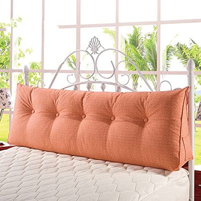 CAMZ Large Triangular Reading Pillow Twin Full Queen King Size, Linen Triangular Wedge Pillow Headboard Backrest Pillow Positioning Support Bolster Pillow for Day Bed & Bunk Lumbar Pad