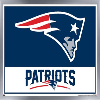 NFL New England Patriots - Logo 21 Wall Poster, 22.4L" x 14.7W", Silver Framed Version