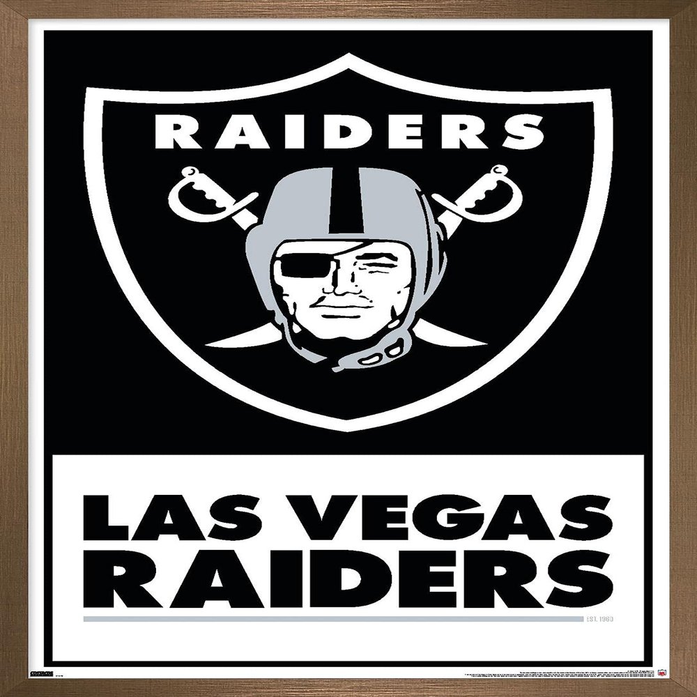 NFL Las Vegas Raiders - Logo 21 Wall Poster, 34L" x 22.4W", Bronze Framed Version