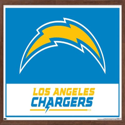 NFL Los Angeles Chargers - Logo 21 Wall Poster, 22.4L" x 14.7W", Mahogany Framed Version