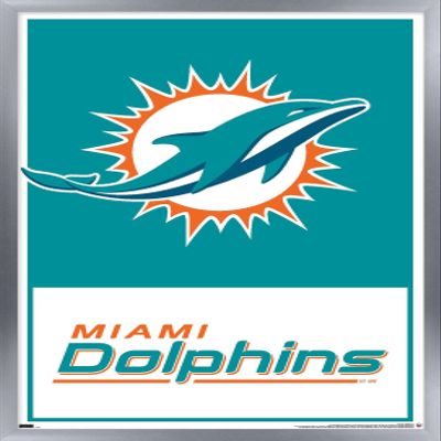 NFL Miami Dolphins - Logo 21 Wall Poster, 22.4L" x 14.7W", Silver Framed Version