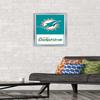 NFL Miami Dolphins - Logo 21 Wall Poster, 22.4L" x 14.7W", Silver Framed Version view 2