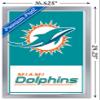 NFL Miami Dolphins - Logo 21 Wall Poster, 22.4L" x 14.7W", Silver Framed Version view 3
