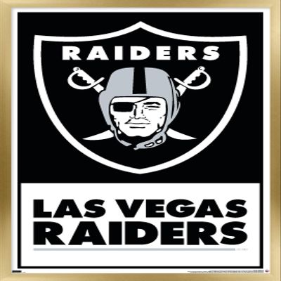 NFL Las Vegas Raiders - Logo 21 Wall Poster, 34L" x 22.4W", Gold Framed Version