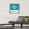 NFL Miami Dolphins - Logo 21 Wall Poster, 22.4L" x 14.7W", Bronze Framed Version view 2