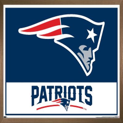 NFL New England Patriots - Logo 21 Wall Poster, 22.4L" x 14.7W", Bronze Framed Version
