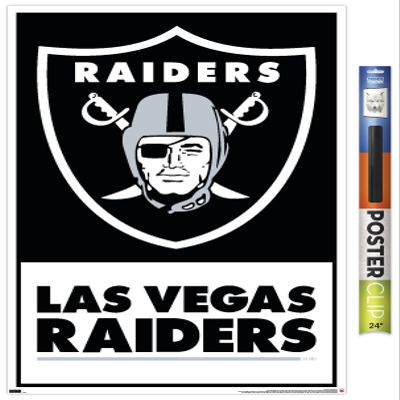 NFL Las Vegas Raiders - Logo 21 Wall Poster, 34L" x 22.4W", Premium Poster & Clip Bundle
