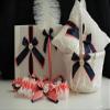 Coral Navy Wedding Basket Coral Ring Bearer Pillow Coral Flower Girl Basket Pillow Set Wedding Ring Pillow Navy Ring Pillow Flower Basket (Ivory as Picture, 2 Baskets) view 1