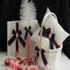 Coral Navy Wedding Basket Coral Ring Bearer Pillow Coral Flower Girl Basket Pillow Set Wedding Ring Pillow Navy Ring Pillow Flower Basket (Ivory as Picture, 2 Baskets) view 4