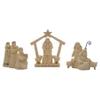 Blossom Bucket Joy to The World Nativity Scene, Freestanding, Christmas Decor, Set of 3, Ivory, Gold, 5''Lx4.75''H view 1