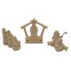 Blossom Bucket Joy to The World Nativity Scene, Freestanding, Christmas Decor, Set of 3, Ivory, Gold, 5''Lx4.75''H view 2