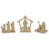 Blossom Bucket Joy to The World Nativity Scene, Freestanding, Christmas Decor, Set of 3, Ivory, Gold, 5''Lx4.75''H view 3